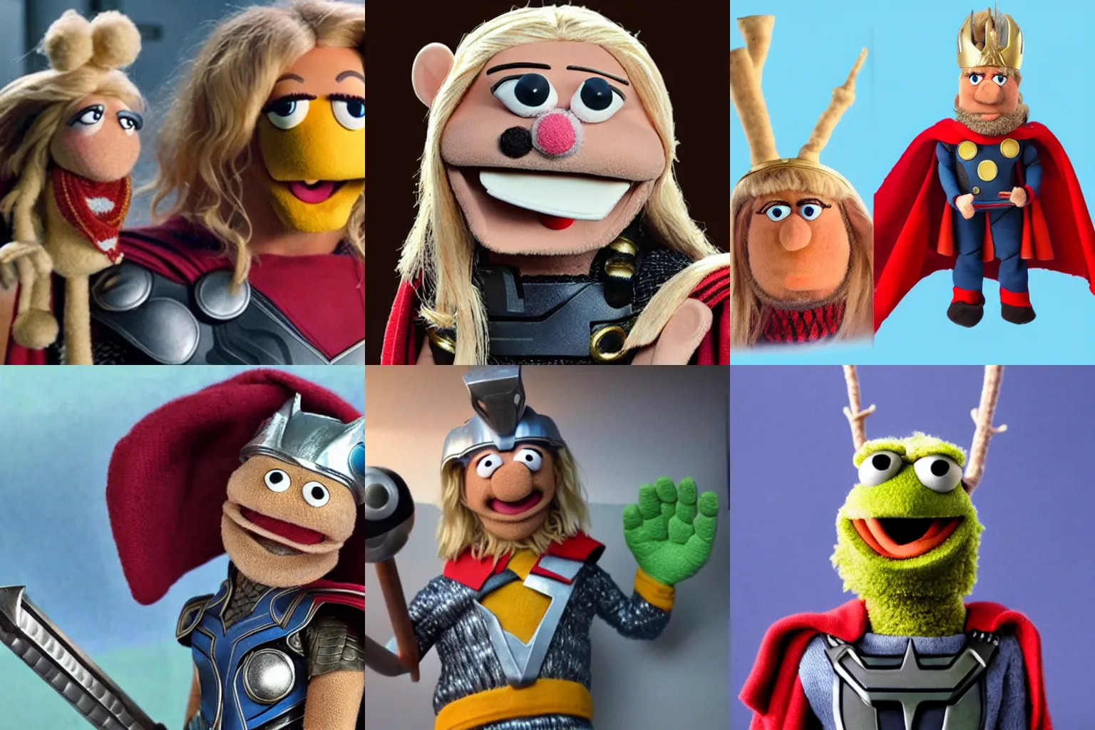 Prompt: Thor as a muppet, realistic