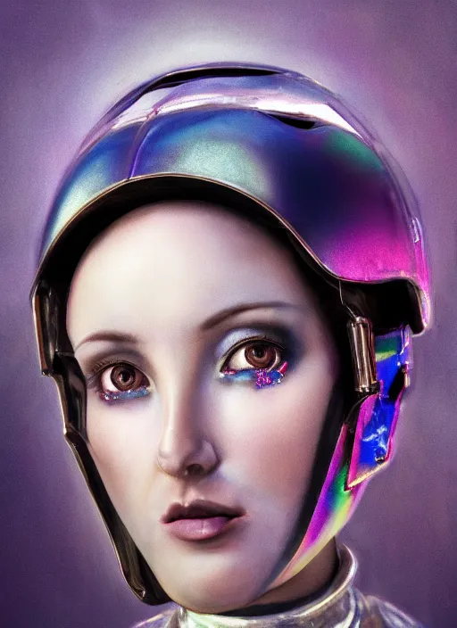 Prompt: beautiful extreme closeup portrait photo in style of frontiers in helmet Helmets of Emperor Charles V the Wise, faint! iridescent sheen , narcotic beautiful sexy Mature!! sexy! glance , crying makeup, bite her lipscience fashion magazine September retrofuturism edition, highly detailed, soft lighting, elegant , lighting, 85mm , Edward Hopper and James Gilleard, Zdzislaw Beksinski, Wayne Barlowe, Hsiao-Ron Cheng, Steven Outram, highly detailed