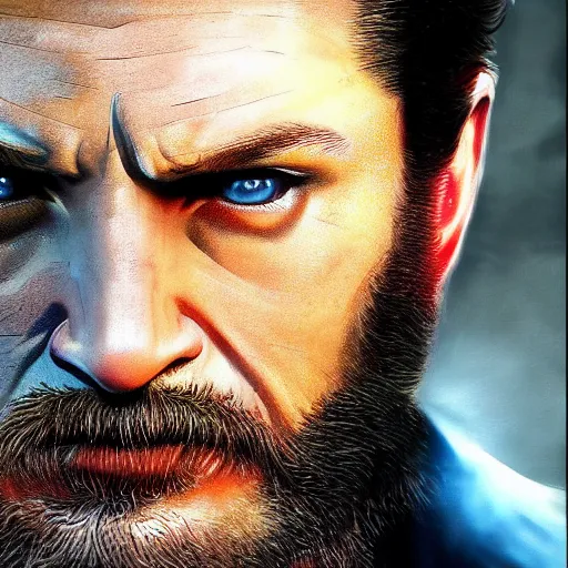 Image similar to tom hardy as wolverine from x - men digital art 4 k detailed super realistic