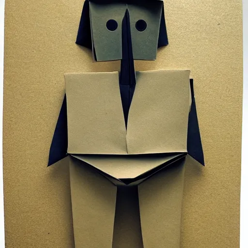 Prompt: a man made of origami