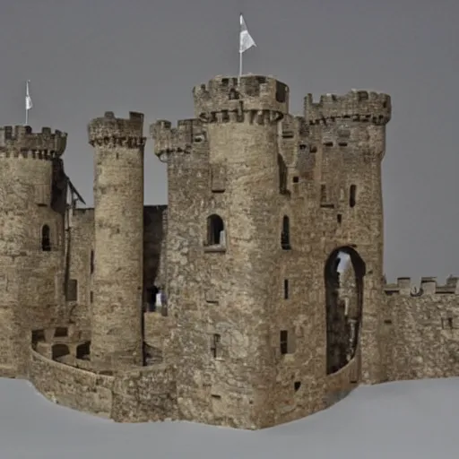 Image similar to a medieval castle made out of bone