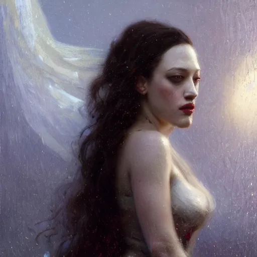 Image similar to kat dennings by gaston bussiere, bayard wu, greg rutkowski, giger, maxim verehin, greg rutkowski, masterpiece, sharp focus, cinematic lightning