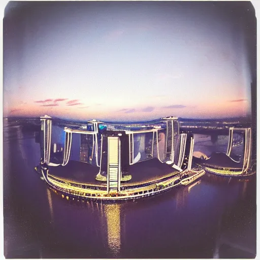 Image similar to polaroid photo of marina bay sands