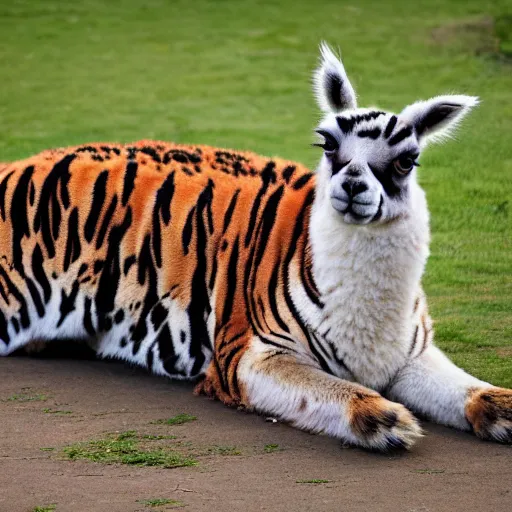 Image similar to a llama tiger