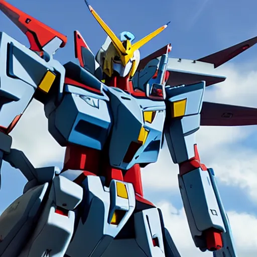 Image similar to gundam, 4 k uhd, unreal engine