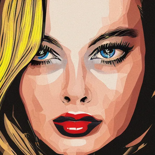 Image similar to An illustration of margot robbie by andre ducci