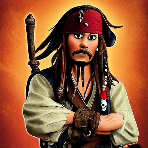 Prompt: Captain Jack Sparrow, Disney renaissance animated