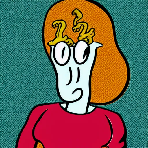 Image similar to handsome squidward as male, pop art style