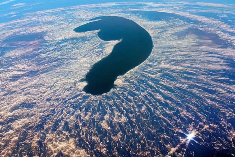 Prompt: gorgeous photo of curvature of the earth from space