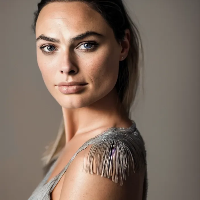 Image similar to portrait of Gal Gadot Margot Robbie, by Charlotte Grimm, natural light, detailed face, CANON Eos C300, ƒ1.8, 35mm, 8K, medium-format print