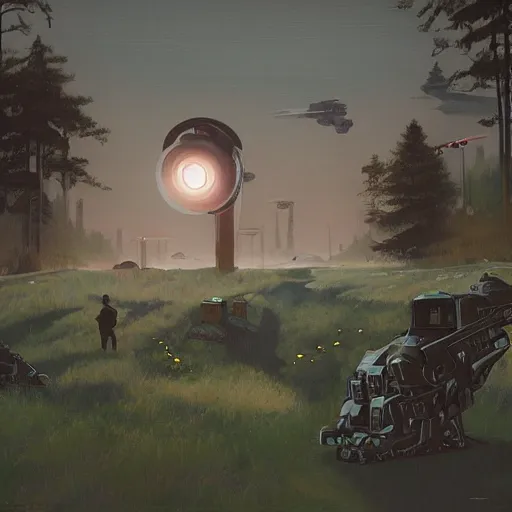 Image similar to halo 2, style of simon stalenhag