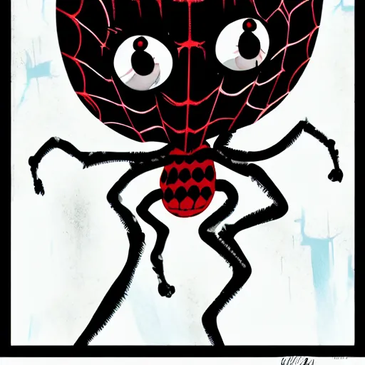 Image similar to spider headed girl in the style of Roby Dwi Antono