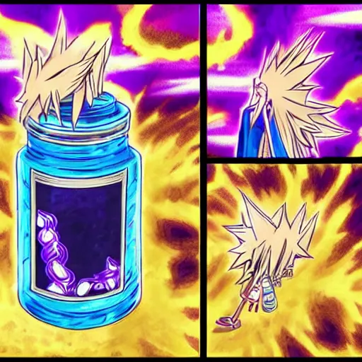 Image similar to Yami Yugi summons jar fairy by Kazuki Takahashi