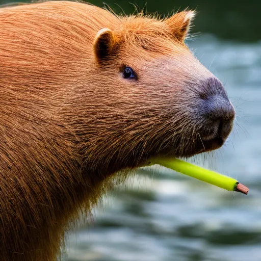 Image similar to photo of capybara eating a gpu, highly detailed, high quality, nature photography, 8 k, canon 3 0 0 mm, professional photographer, 4 0 mp, lifelike, top - rated, award winning, realistic, sharp, no blur, edited, corrected, trending