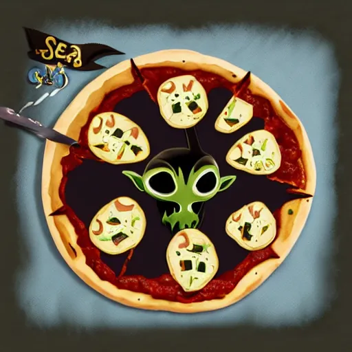 Image similar to sea of thieves goblin pizza