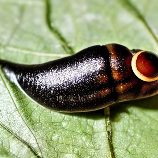 Image similar to a slug with an eyeball on its back