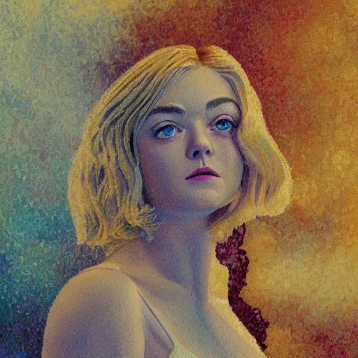 Prompt: professional painting of Elle Fanning in Fallout 3 in the style of Henri-Edmond Cross, head and shoulders portrait, symmetrical facial features, smooth, sharp focus, illustration, intricate, stormy weather, extremely detailed masterpiece,