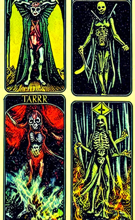 Image similar to tarot cards horror cult