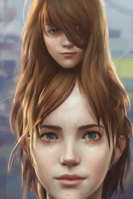 Image similar to detailed concept art portrait of max caulfield from life is strange, youth, cute, on a depth of field background, artstation, award - winning realistic sci - fi concept art by jim burns and greg rutkowski, beksinski, a realism masterpiece, expressive color palette, james gilleard, bruegel, alphonse mucha, and yoshitaka amano