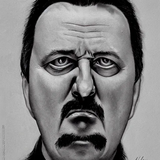 Image similar to Portrait by H.R.Giger of Igor Ivanovich Strelkov calling for total mobilization, photo-realistic, 2K, highly detailed