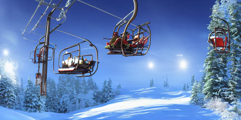 Prompt: spare parts for ski lift, fantasy style, 4 k,