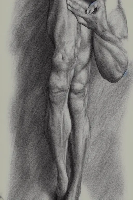 Prompt: notebook full body pencil drawing of a man, full body