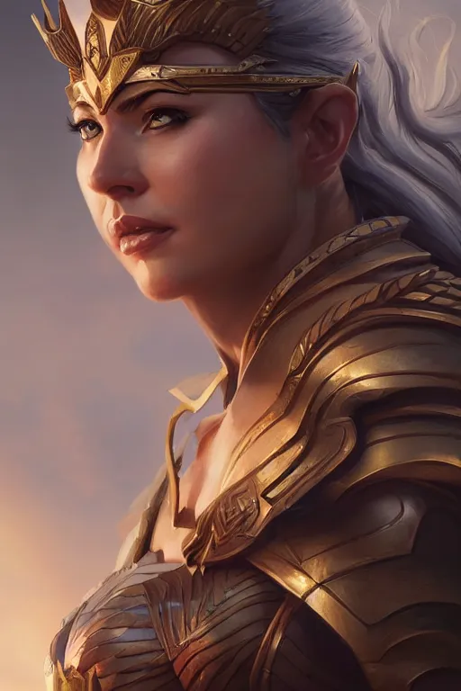 Image similar to amazon valkyrie athena, d & d, fantasy, portrait, highly detailed, headshot, digital painting, trending on artstation, concept art, sharp focus, illustration, art by artgerm and greg rutkowski and magali villeneuve