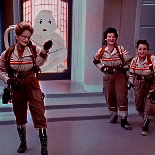 Image similar to stunning awe inspiring betty white as a ghostbuster in the movie ghostbusters, movie still 8 k hdr atmospheric lighting