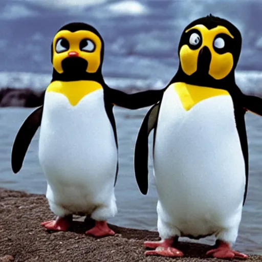 Image similar to penguins are teletubbies