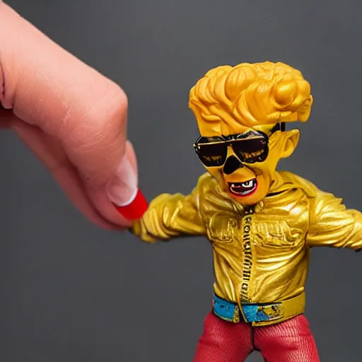Image similar to goldie stop motion vinyl action figure, plastic, toy, butcher billy style
