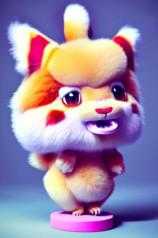 Image similar to high quality 3 d render hyperrealist very cute pastel fluffy! grumpy dragon red panda hybrid eating giant ice cream full body, vray smooth, in the style of detective pikachu, hannah yata charlie immer, dramatic pink light, low angle, uhd 8 k, sharp focus