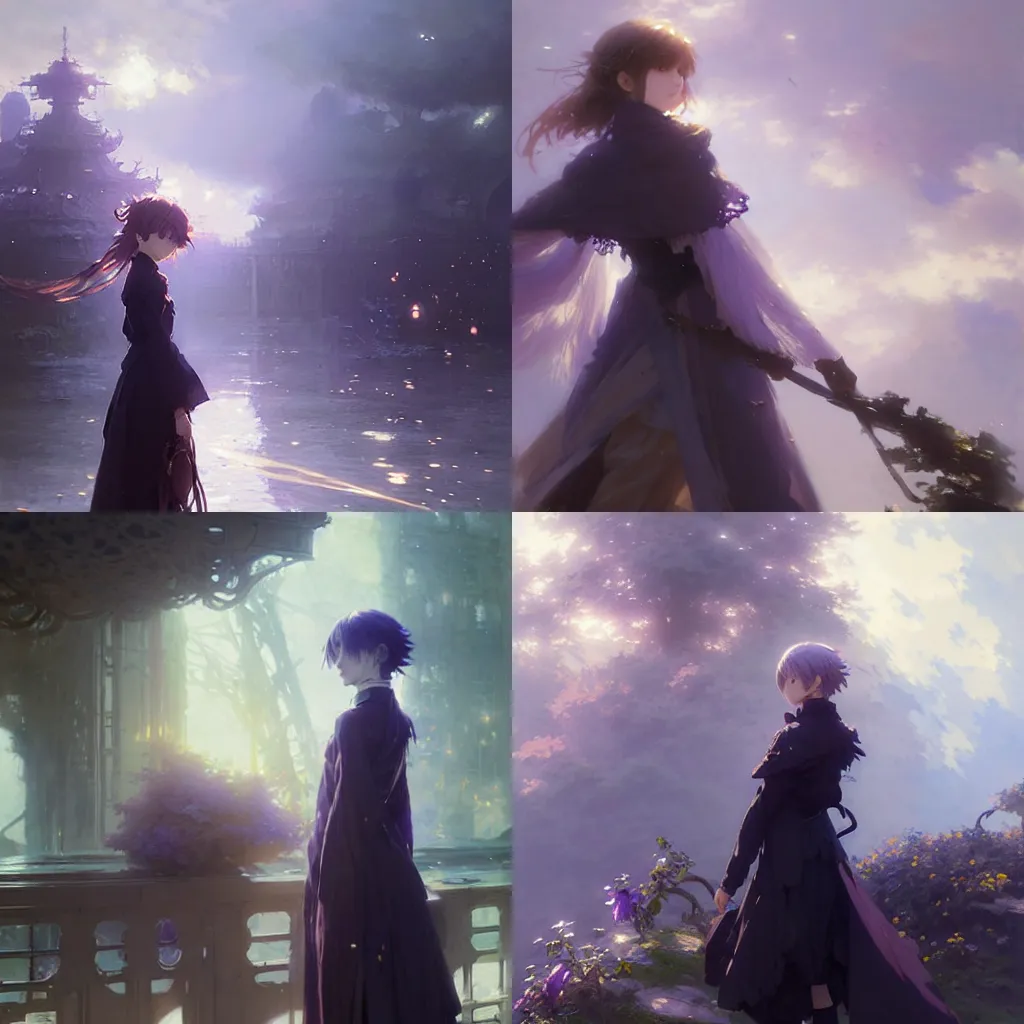 Image similar to female violet evergarden anime, intricate, sharp focus, illustration, highly detailed, digital painting, concept art, matte, art by ruan jia and wlop and greg rutkowski, masterpiece