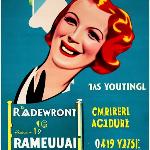 Prompt: year 1 9 2 8 commercial poster for radium toothpaste