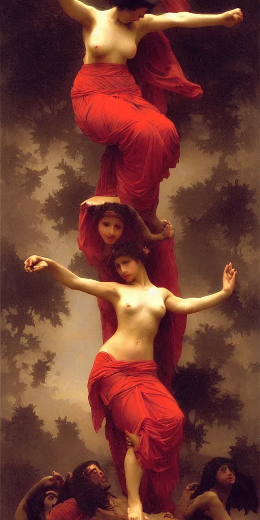 Image similar to The fire dance, painted by William-Adolphe Bouguereau