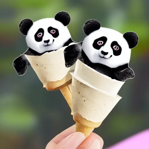 Prompt: panda ice cream