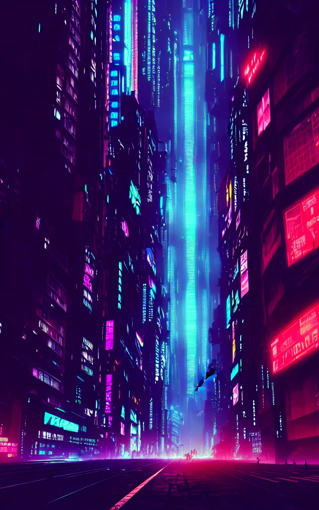 Image similar to a magnificent dark neon futuristic cyberpunk city bustling street at night concept art by liam wong in the film akira rendered in octane, 3 d render, trending on cgsociety, blender 3 d