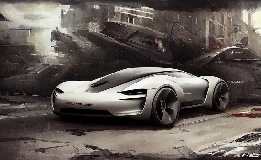 Image similar to concept car by porsche and airbus , digital art, ultra realistic, ultra detailed, art by greg rutkowski