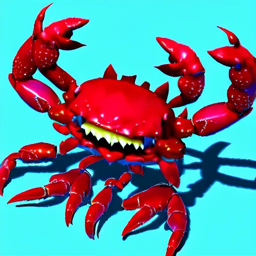 Image similar to crab monster from jrpg, 3 d