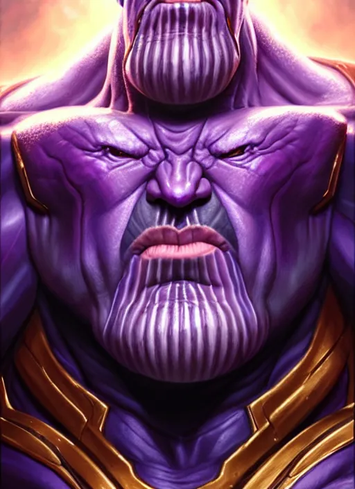 Prompt: a _ fantasy _ style _ portrait _ painting _ of thanos _ painting _ unreal _ 5 _ daz. _ rpg _ portrait _ extremely _ detailed _ artgerm _ greg _ rutkowski _ greg