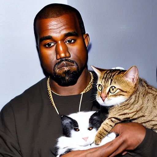 Image similar to kanye west with a cat