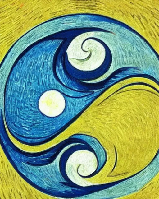 Prompt: yin and yang by Vincent Van Gogh