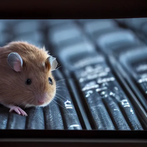 Image similar to photo of the cinema screen, dark, a movie about hamsters on screen, unedited,, sharp focus, 8 k