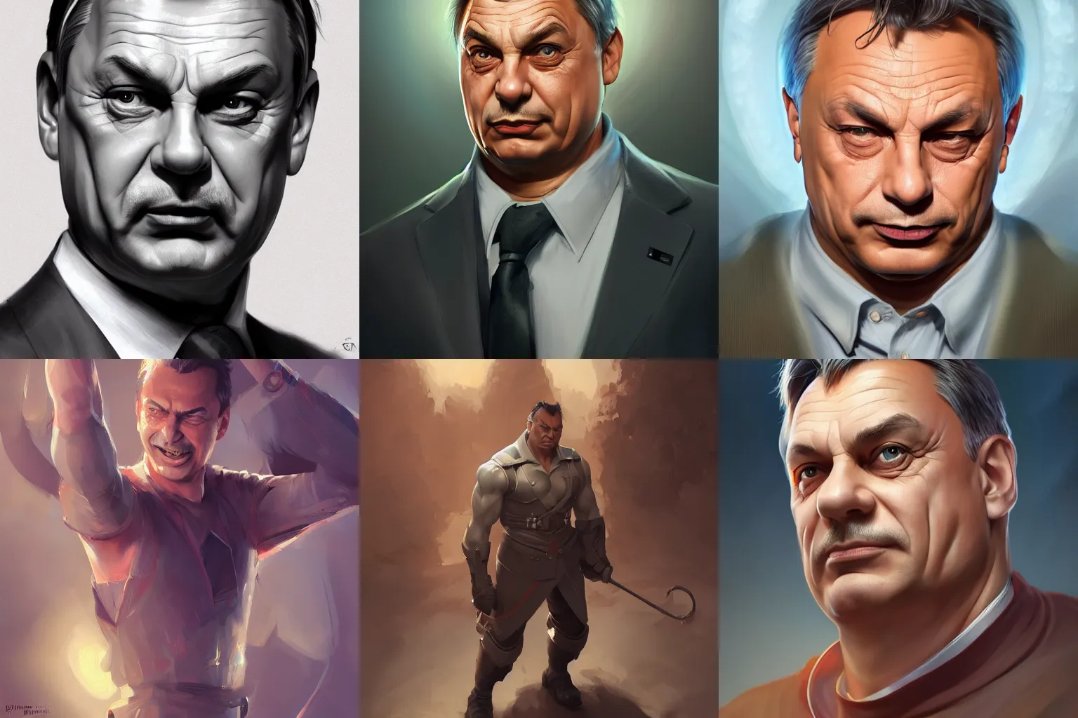 Prompt: Viktor Orban by Stanley Artgerm Lau, WLOP, Rossdraws, James Jean, Andrei Riabovitchev, Marc Simonetti, tranding on artstation