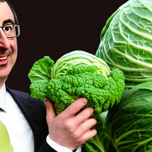 Image similar to john oliver and the cabbage are getting married