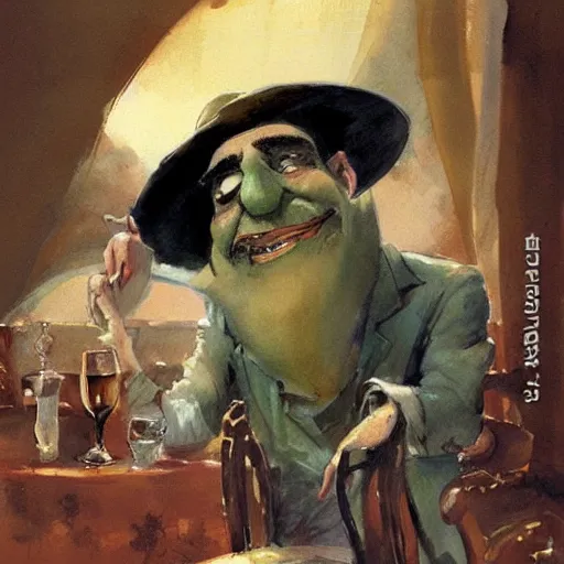 Image similar to the drunk french baron by peter de seve