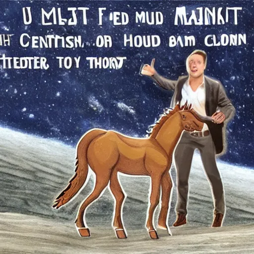 Image similar to centaur Elon Musk