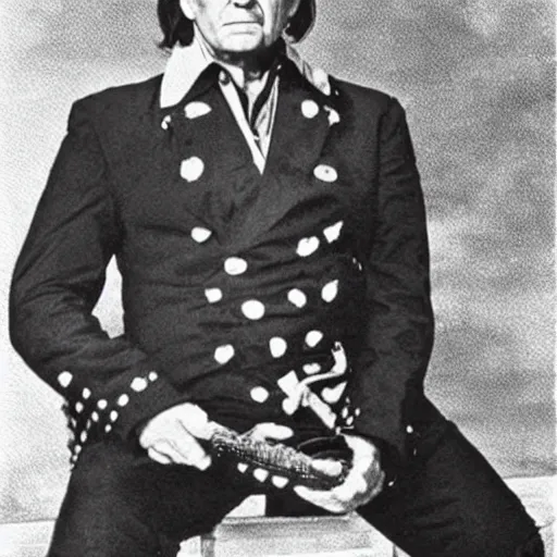 Image similar to johnny cash as a revolutionary war general