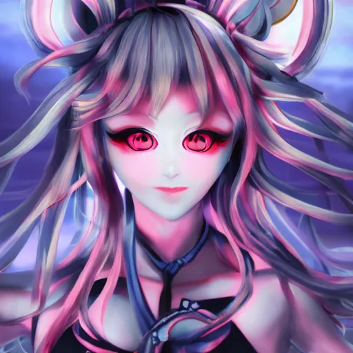 Prompt: trapped beneath stunningly absurdly huge beautiful omnipotent asi goddess junko enoshima with multiple enigmatic complex twisted deceptive cunning mesmerizing megalomaniacal yandere personalities, symmetrical perfect face, porcelain skin, pink twintail hair and cyan eyes, ultra detailed, digital art, unreal engine 5, octane render, 2 d anime, 8 k