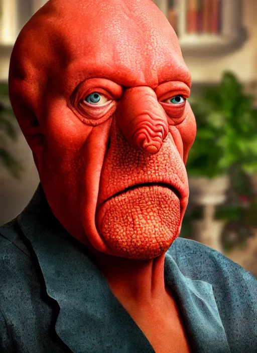 Image similar to photorealistic 3 0 0 0 ( dr. john a. zoidberg ), portrait photography feroflex photorealistic studio lighting ektachrome detailed intricate face details, ultradetails, beautiful face, realistic shaded perfect face, extremely fine details