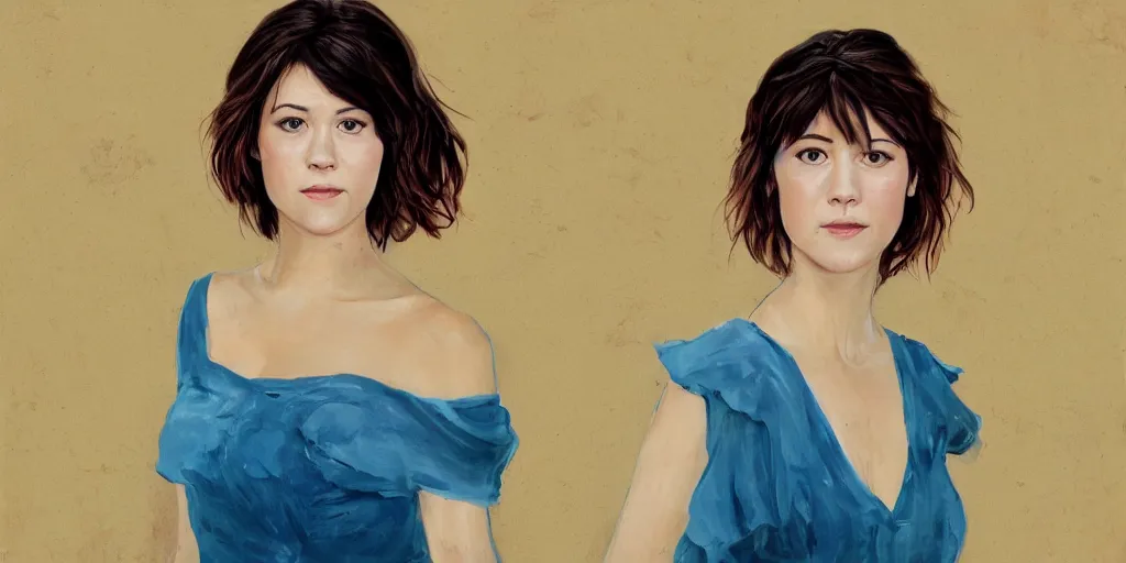 Image similar to Mary Elizabeth Winstead, painted